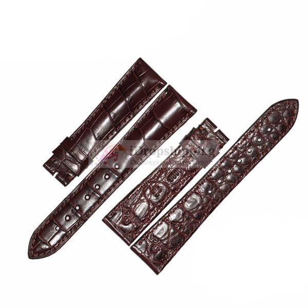 

customized watch strap double side crocodile watchbands handmade for you custom replacement luxury alligator watch band ee18, Black;brown