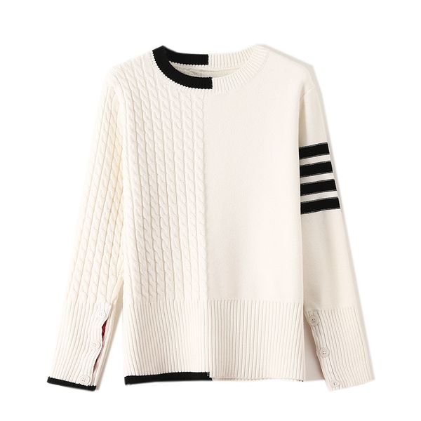 

2019 autumn new women luxury loose sweet designer women sweater crew neck fashion sweaters woman embroidery sweater knit size s-l, White;black