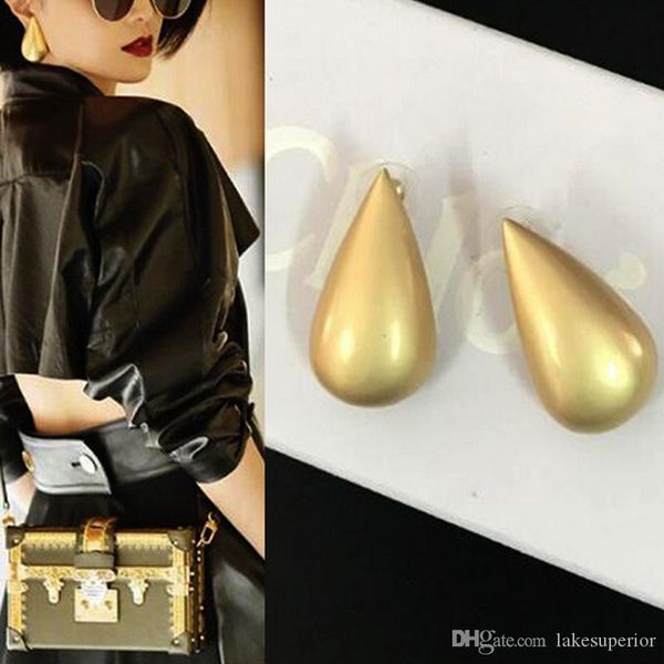 

women waterdrop stud earring gold waterdrop earring fashion modern designer earring jewelry accessories gift for love, Golden;silver