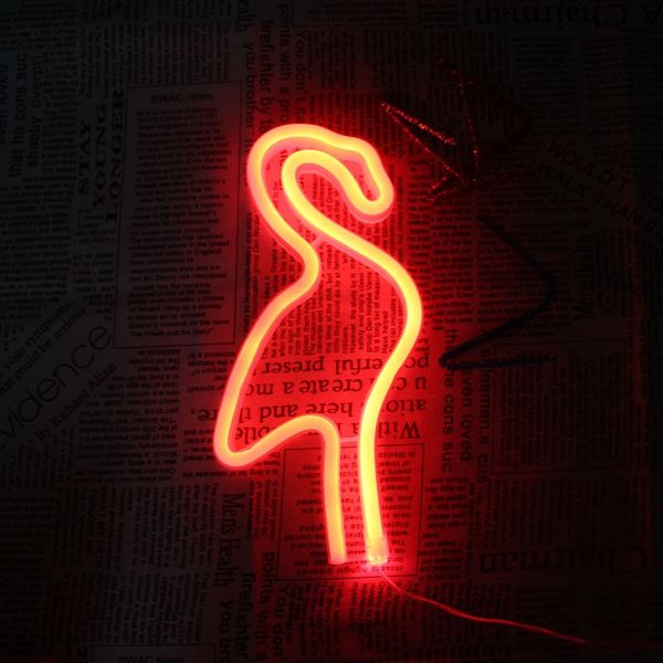 

creative neon lamp flamingo shaped led night light home festival wedding decor