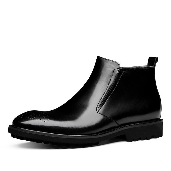 

ankle men leather boots men thick bottomed leather genuine boots black brown work shoes