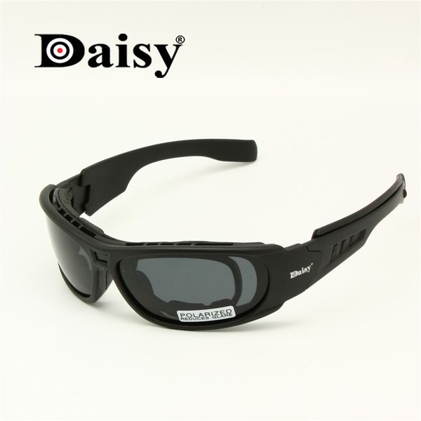 

daisy c6 polarized ballistic army sunglasses military goggles rx insert 4 lens kit men combat war game tactical glasses cx200706, White;black