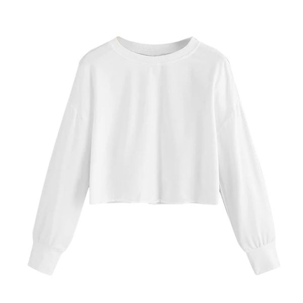 

crop hoodies women spring 2019 fashion streetwear casual long sleeve white hoodie women sweatshirt clothing sudadera mujer, Black