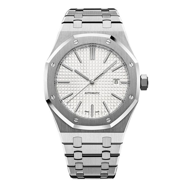 

luxury mens automatic mechanical designer watches classic style 41mm full stainless steel swim wristwatches sapphire super luminous watch, Slivery;brown