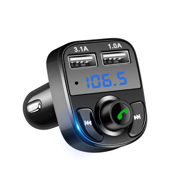 

dual usb car fm transmitter aux modulator bluetooth car kit audio mp3 player with 3.1a quick charge charger