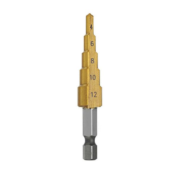 

3pcs titanium steel step drill hss hex shank pagoda ladder drill 4-20,4-12, 3-12 bit tools hole puncher woodworking tools