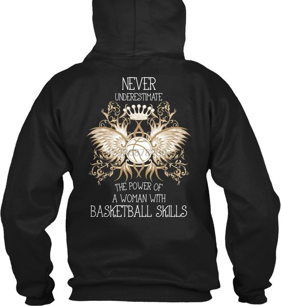 

woman with basketball skills streetwear men women hoodies sweatshirts, Black