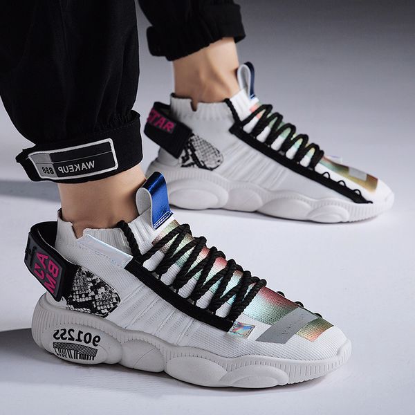 

2121 mesh men casual chunky sneakers lac-up men shoes lightweight breathable walking sneakers tenis feminino zapatillas hombre, Black