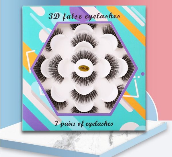 

5d поддельный норка ресницы ручной работы 7 пар в ресницы цветов tray natural long накладные ресницы