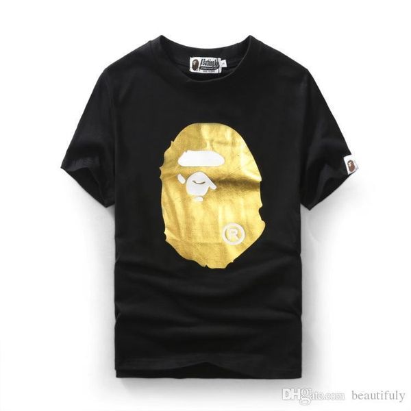 

футболка justin bieber рубашка o-образный вырез 2018 года мужской одежды gold штамповка мультфильм печать ape майка с коротким рукавом мужчи, White