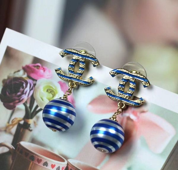 

2019 New Blue Planet Hanging Copper Ear Nails Bride Accessories c1812-11