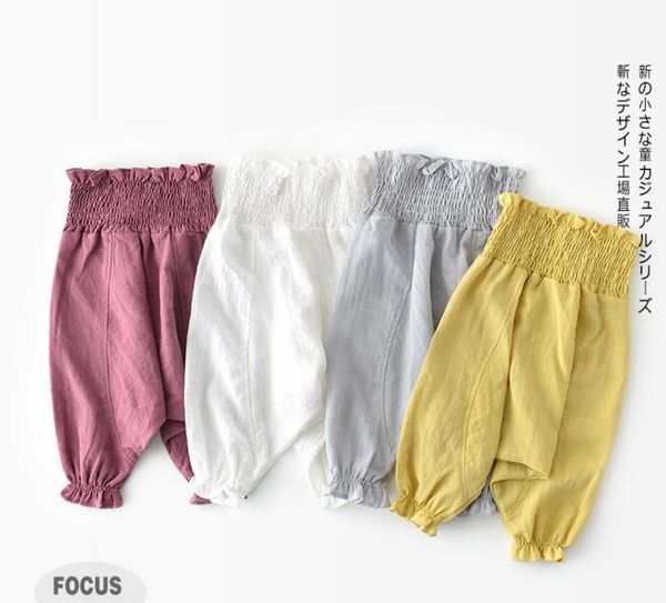 

Baby Kids Designer Clothes Pants Summer Girls Solid Color Girl Trousers all-match 100% cotton anti-mosquito baby girl PP pant