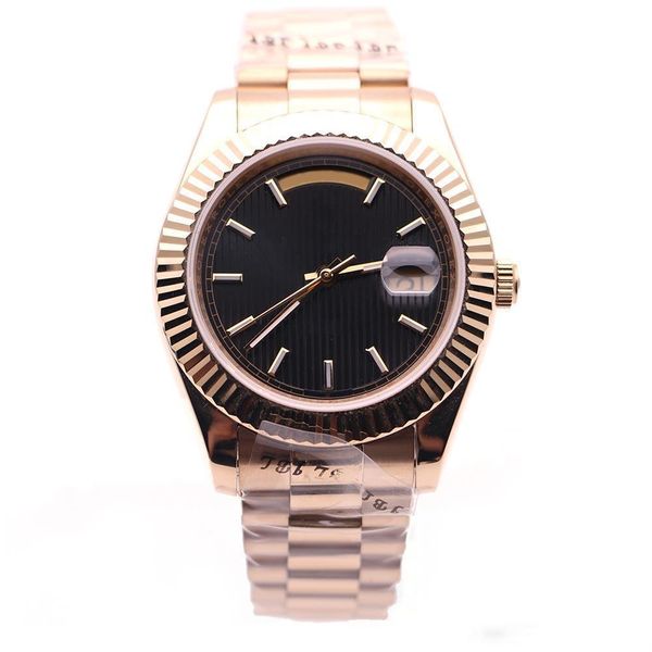 

Hot sale men's 2813 automatic movement sports watch 18K gold case strap 40MM black stripes dial 315 high-quality stainless steel sapphire