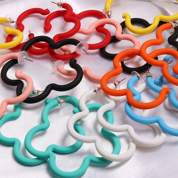 

fashionsnoops мода смолы цветок геометрические серьги 2019 новый дизайн богемия ручной работы сердце мотаться серьги для женщин подарок, Silver