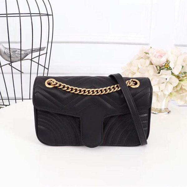

woman marmont shoulder bags the latest luxury brand woman designer bag size 26*15*7 cm model 443497