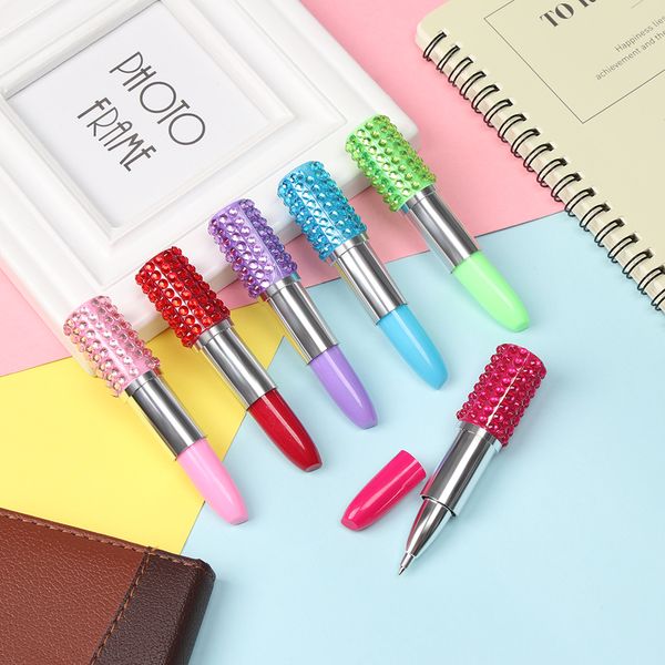 

1pc new алмазные на top помада pen творческий шариковая ручка цветной шар signature ручки подарка школьные принадлежности новизны канцелярск, Blue;orange