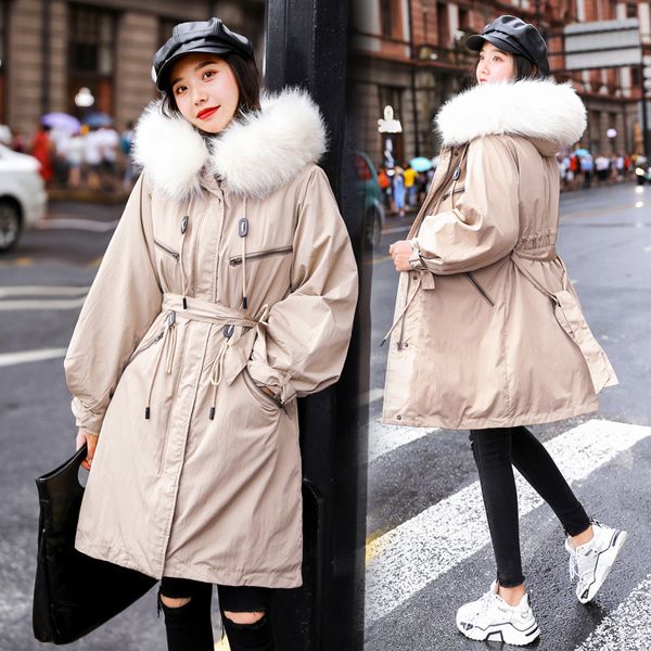 

buy jacket in cotton -lined clothes and women long recruits cultivate moral cotton -lined coat down parka, Black