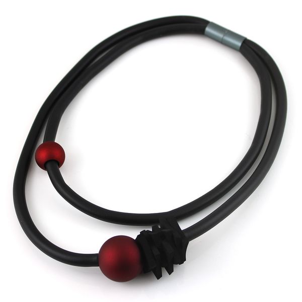 

women handmade fashion soft tube office red beads adorned lady jewelry series necklace is lucky necklace, Golden;silver