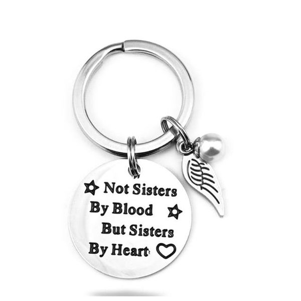 

1pc лучший друг друга брелок ювелирные изделия дружбы идея подарка для женщин teens девушки не сестер по крови, а сестёр сердце, Silver