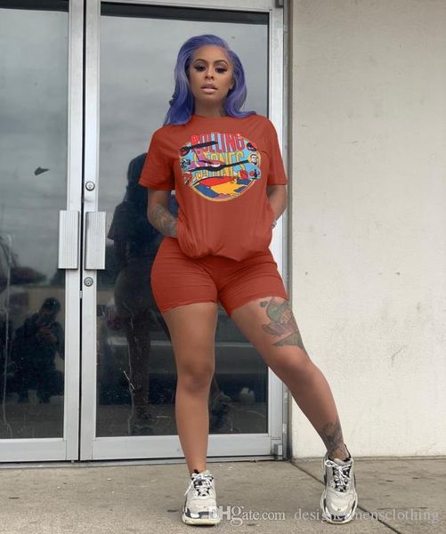 

womens two piece sets sports clothing sets summer women designer tracksuits loose shorts 2pcs clothing sets, White