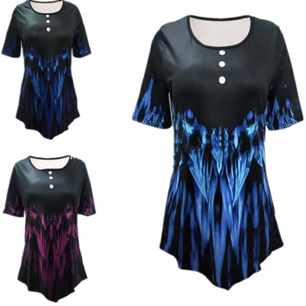 

plus size 2xl women fashion print round neck short sleeve boho tee shirts 2020 new summer female casual loose t-shirt, White