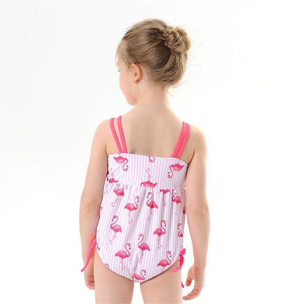 

2020 new summer children's cartoon cute baby swimwear girls swimming flamingo print swimsuit baby kids girls beachwear bathing