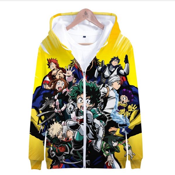 

men hoodies my hero one's justice 3d hoodies japanese anime hooded hoodies new sweatshirts for men women, Black