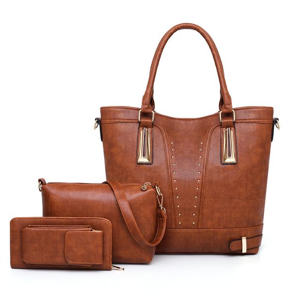 

2018 fashion ladies mother bag three-piece pu handbags shoulder bag large