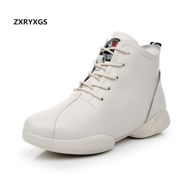 

2019 soft comfortable autumn winter boots genuine leather shoes woman ankle boots england wild lace dance shoes, Black