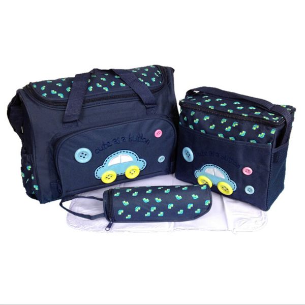 

3pcs/set multifunctional mummy tote bag cartoon car pattern maternity baby bag care baby diaper sale