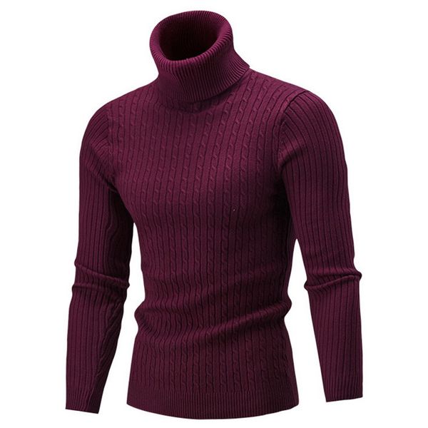

laamei 2019 new autumn winter men's sweaters male turtleneck solid color casual sweater men's slim fit brand knitting pullovers, White;black