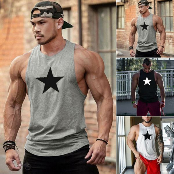 

2020 brand new fashion gym men's muscle sleeveless tank tee shirt bodybuilding sport vest casual clothes