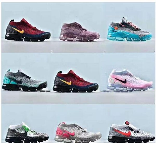 

fashion air knitting vm portable kid running shoes children cushion flair sports shoes boys girls training sneakers 26-35, Black