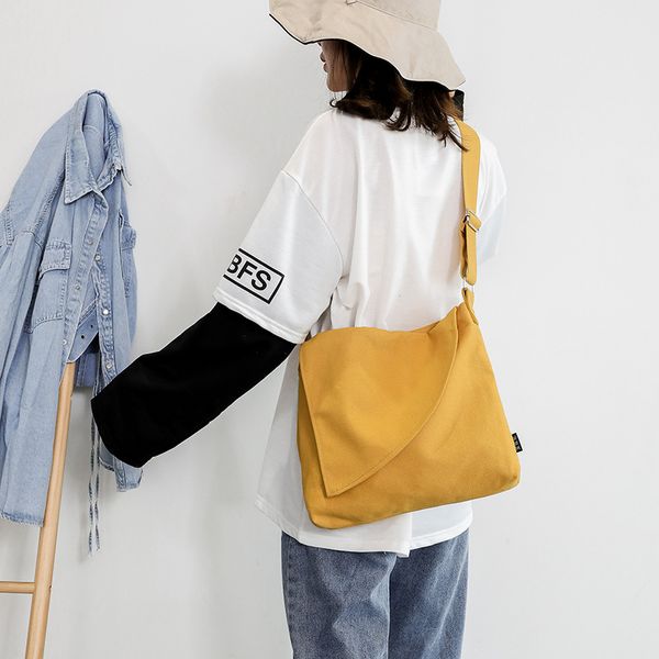 

2019 new style korean-style ins simple girl's shoulder canvas bag hipster students shoulder bag women's