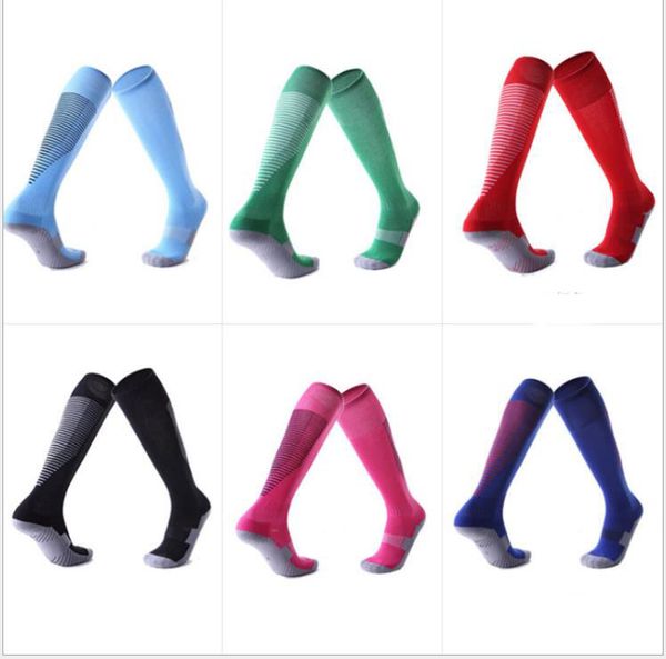 

children's non-slip striped football socks thickened towel bottom long socks sweating and durable sports socks, Black