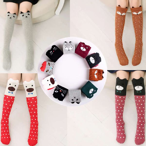 

the new cotton leg warmers children straight three-dimensional cartoon cat ear knee-high legwarm baby girls leg warmers, Pink;yellow