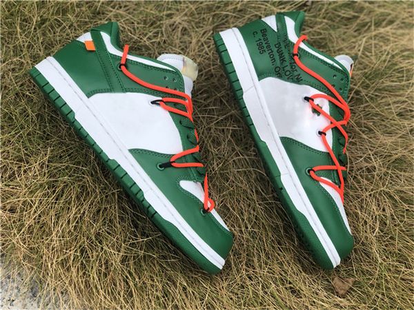 

2020 authentic off dunk low leather university gold midnight navy pine green white red wolf grey leather running shoes men sneakers with box