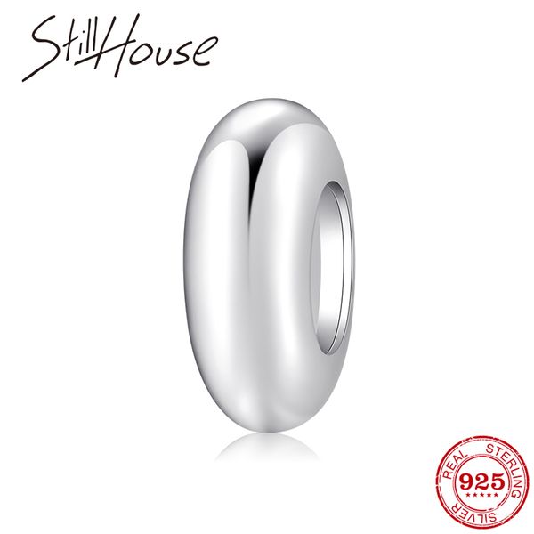 

2020 authentic 925 sterling silver smooth round spacer ser beads for jewelry making fit original pandora charm bracelets, Golden;silver