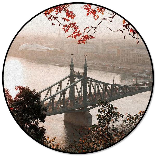 

red leaves london bridge round carpets for living room bedroom chair area rug children room play tent kids floor mat