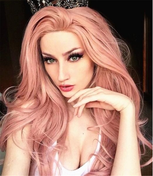 

1pc women fashion lady multicolor 26 inch long curly hair mixed colors gradient wigs stand cosplay jan11, Black