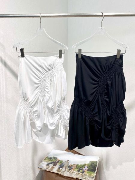 

2020 new ladies fashion solid color pleated skirt 0627, Black