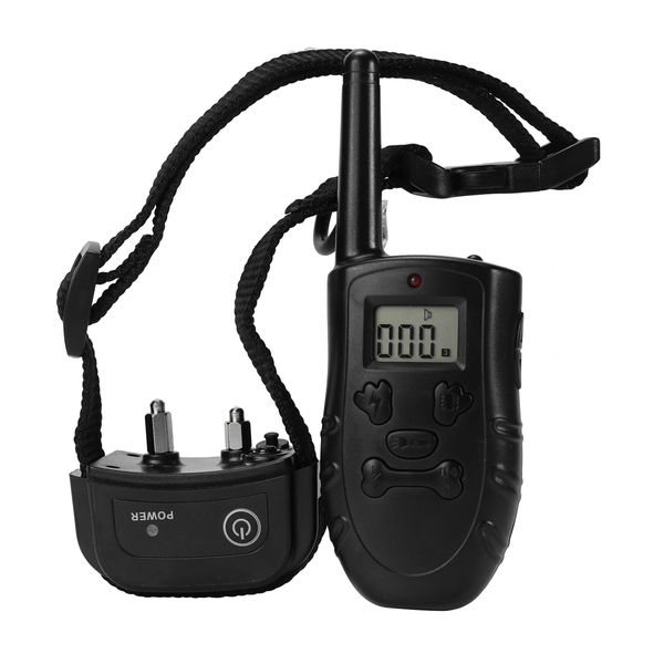 

retractable waterproof electric shock vibration dog trainer remote control dog anti barking trainer with belt & collar receiver dog training