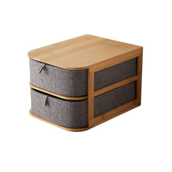

multi-layer drawer type bamboo wood deskstorage box office waterproof storage drawers multilayer structure home storages, Black