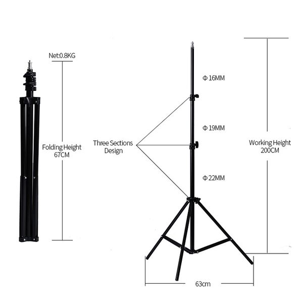 

light stand tripod holder with 1/4 screw head for pgraphy studio softbox video flash 2m quality assured pgraphy lighting tripod
