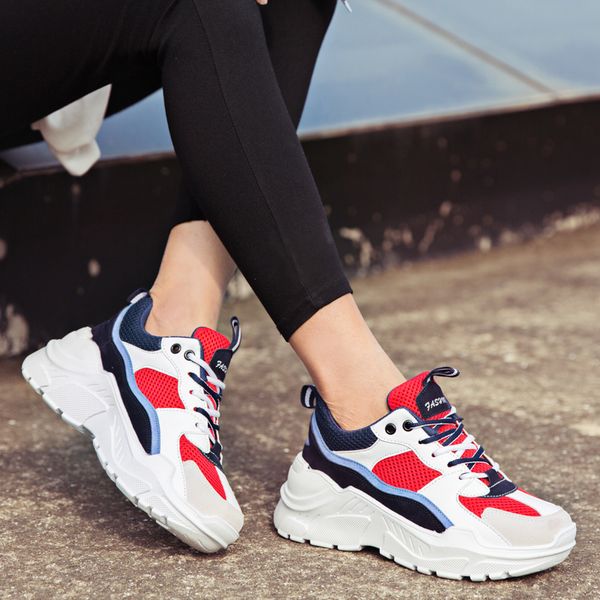 

harajuku chunky women running shoes sports shoes lady sport dad women sneakers on the big sole white buty damskie c-241