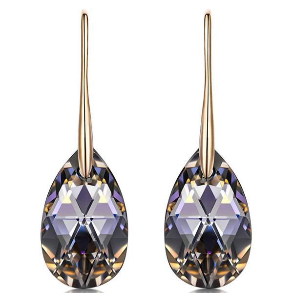 

hermosa 925 sterling silver teardrop dangle earrings with crystals from swarovski hypoallergenic jewelry gift box packing