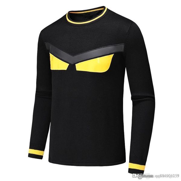 

новая мода пуловер вязаный свитер с желтыми глазами mens конструктора свитера пуловер luxury свитер теплый свитер мужчины полосатый размер, White;black