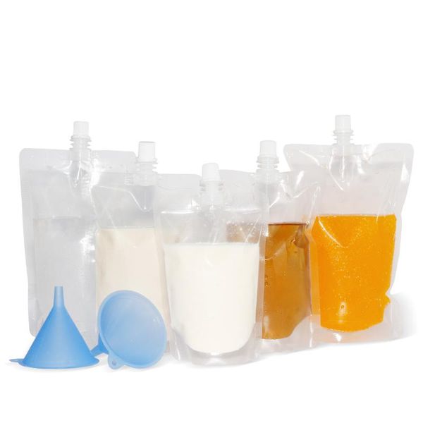 1000 Pacote de 200ml / 250ml / 300ml / 500ml, Stand-up bebida Embalagens plásticas Bag bico Bolsa para Juice bebidas Liuid