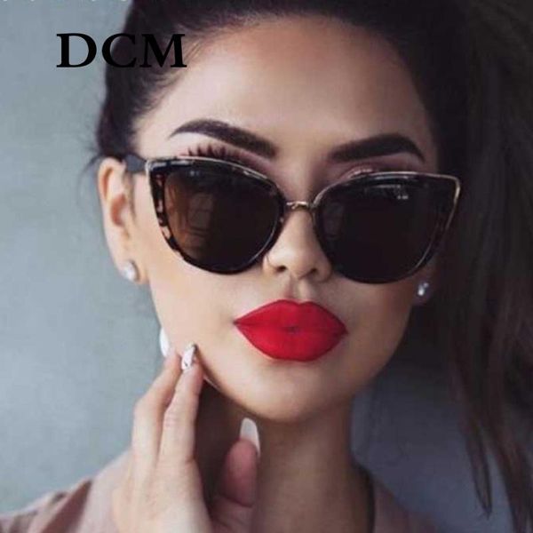 

2020 dcm cateye sunglasses women vintage gradient glasses retro cat eye sun glasses female eyewear uv400, White;black