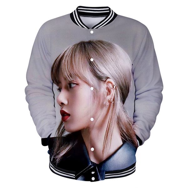 

blackpink 3d print new casual slim baseball jacket fashion long-sleeved jacket 2019 trend casual baseball uniform, Black;brown
